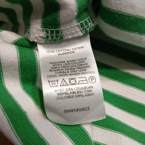 LOFT Green and White Striped Midi Dress - NWT - Picture 6 of 7